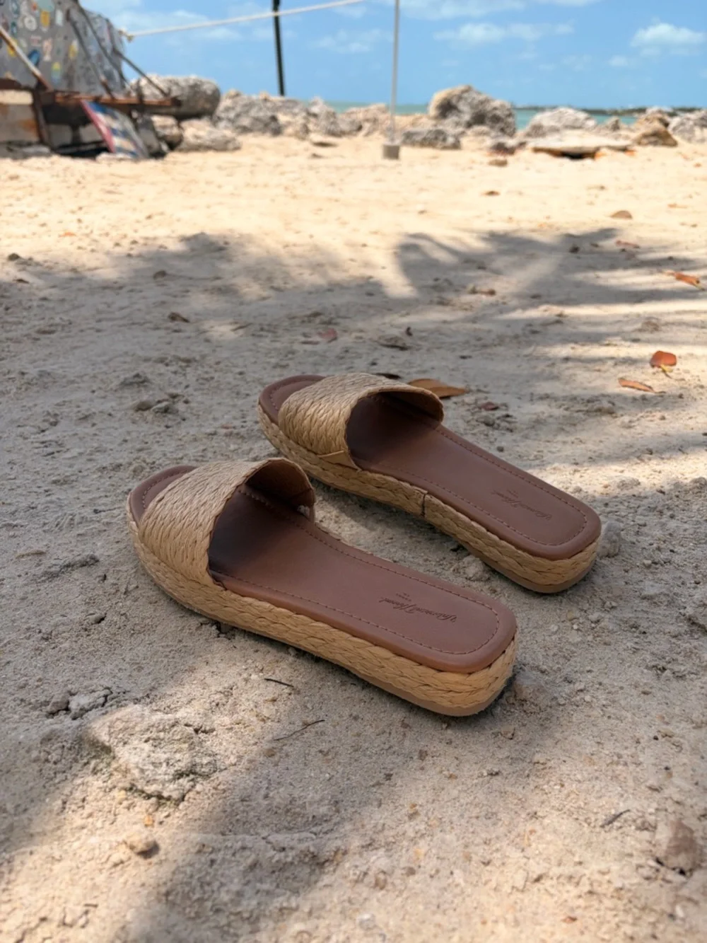 Universal Thread Mardi Raffia Platform Slide Sandals - Picture 4 of 5